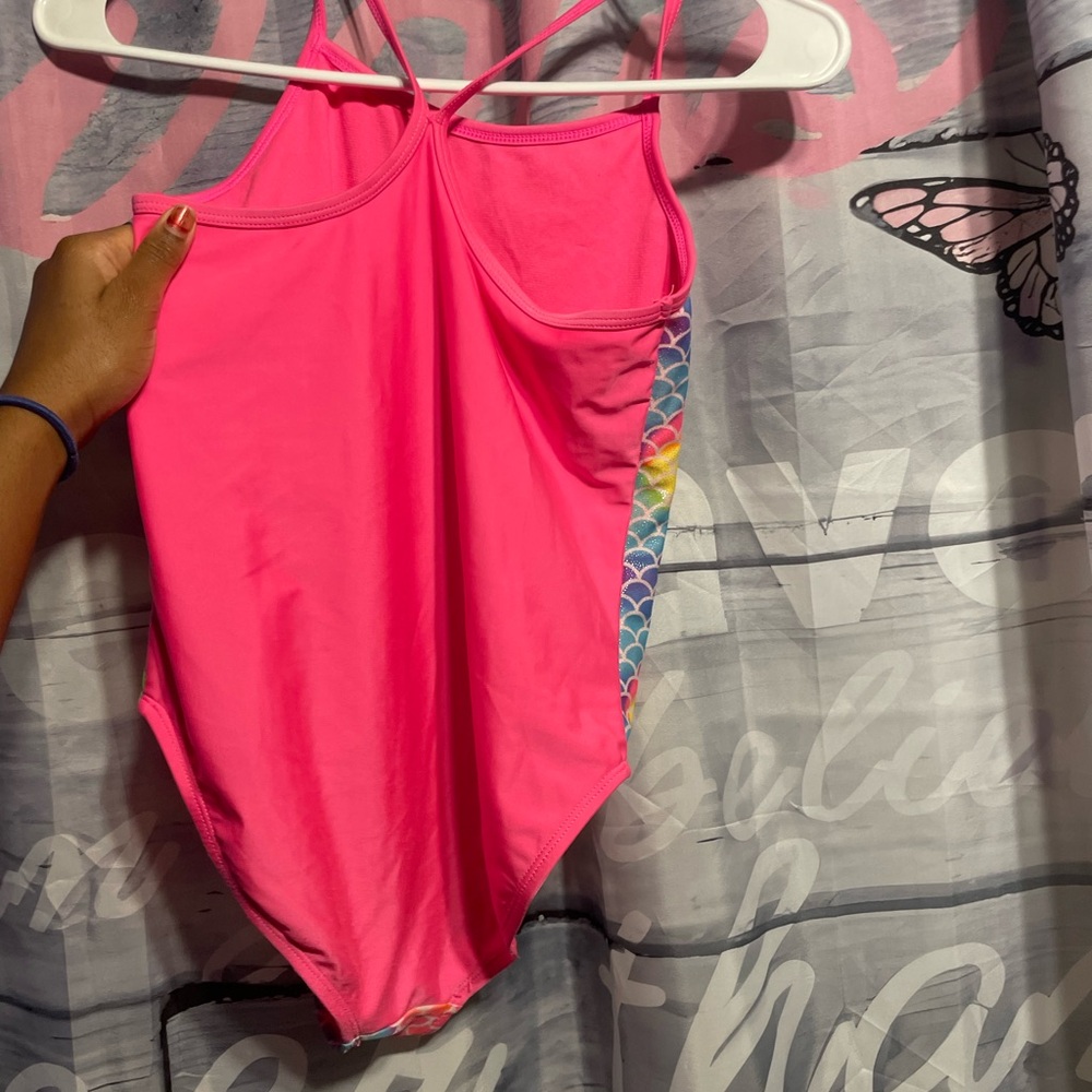 Wonder Nation Vibrant Pink One Piece with Rainbow Accents